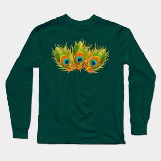 Peacock Feathers Long Sleeve T-Shirt